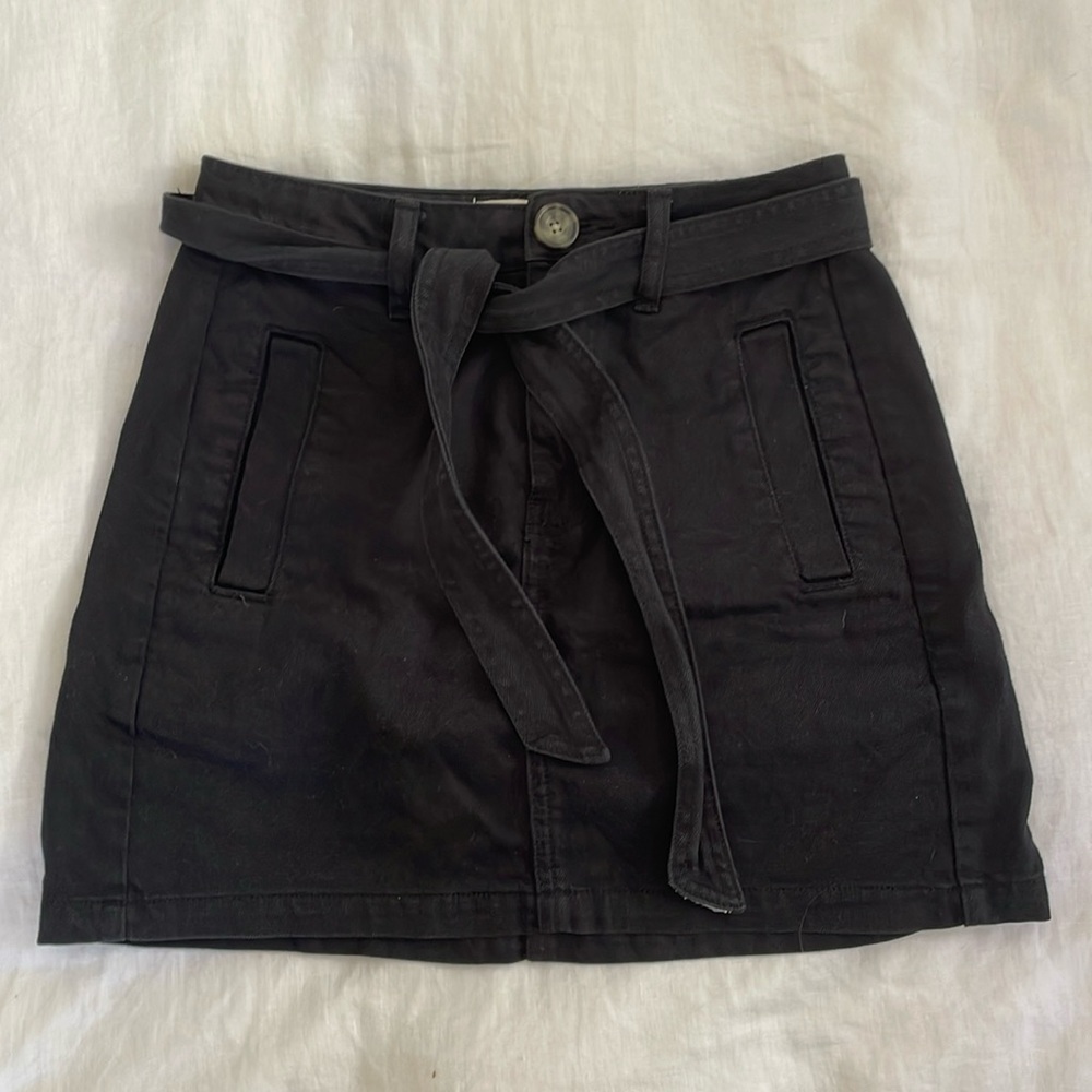 Black Denim Skirt